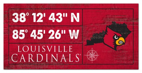 Louisville Cardinals Horizontal Coordinate 6&quot; x 12&quot; Sign