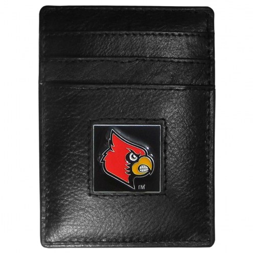 Louisville Cardinals Leather Money Clip/Cardholder in Gift Box