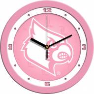 Louisville Cardinals Pink Wall Clock