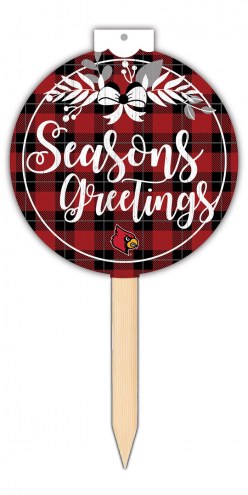 Louisville Cardinals Seasons Greetings with Stake