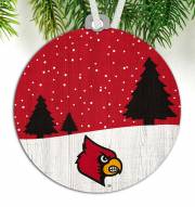 Louisville Cardinals Snow Scene Ornament