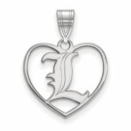 Louisville Cardinals Sterling Silver Heart Pendant