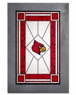 Louisville Cardinals Stained Glass with Frame