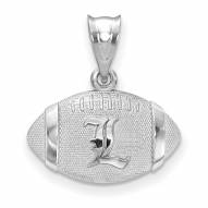 Louisville Cardinals Sterling Silver Football with Logo Pendant