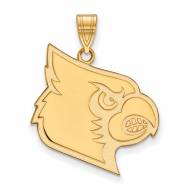 Louisville Cardinals Sterling Silver Gold Plated Extra Large Pendant
