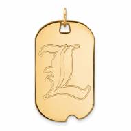 Louisville Cardinals Sterling Silver Gold Plated Large Dog Tag
