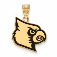 Louisville Cardinals Sterling Silver Gold Plated Large Enameled Pendant