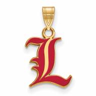 Louisville Cardinals Sterling Silver Gold Plated Small Enameled Pendant