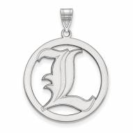 Louisville Cardinals Sterling Silver Large Circle Pendant