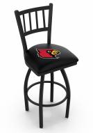 Louisville Cardinals Swivel Bar Stool with Jailhouse Style Back