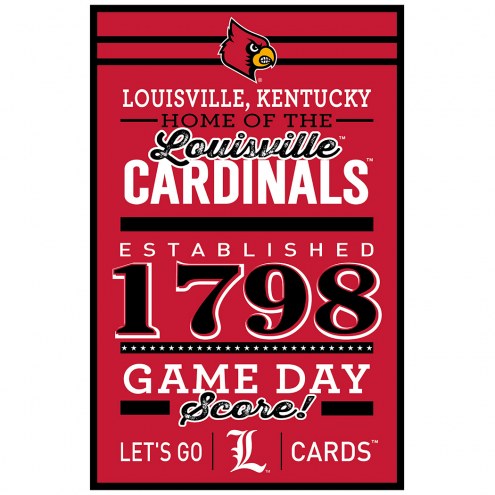 Louisville Cardinals Established Wood Sign