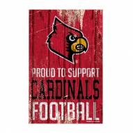 Louisville Cardinals Proud to Support Wood Sign
