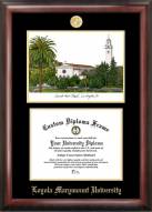 Loyola Marymount Lions Gold Embossed Diploma Frame with Campus Images Lithograph