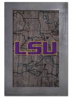 LSU Tigers 11" x 19" City Map Framed Sign