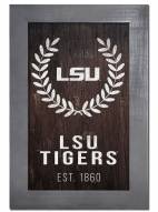 LSU Tigers 11" x 19" Laurel Wreath Framed Sign