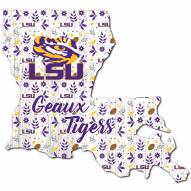 LSU Tigers 12" Floral State Sign