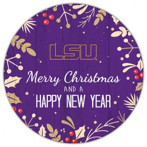 LSU Tigers 12&quot; Merry Christmas & Happy New Year Sign