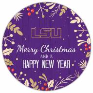 LSU Tigers 12" Merry Christmas & Happy New Year Sign