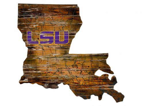 LSU Tigers 12&quot; Roadmap State Sign