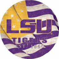 LSU Tigers 12" Team Color Flag Circle Sign