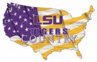 LSU Tigers 15" USA Flag Cutout Sign