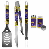 LSU Tigers 3 Piece Tailgater BBQ Set and Salt and Pepper Shaker Set