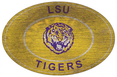 LSU Tigers 46&quot; Heritage Logo Oval Sign