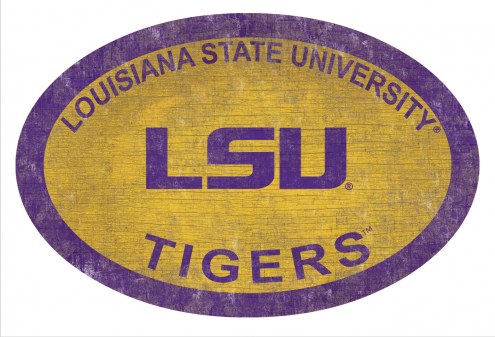 LSU Tigers 46&quot; Team Color Oval Sign