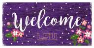 LSU Tigers 6" x 12" Floral Welcome Sign