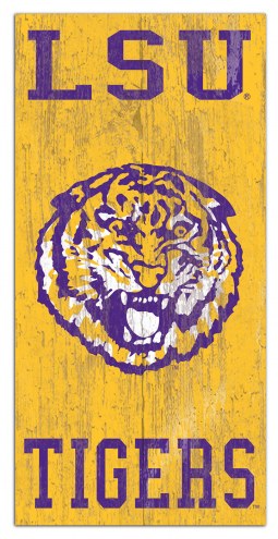 LSU Tigers 6&quot; x 12&quot; Heritage Logo Sign