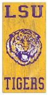 LSU Tigers 6" x 12" Heritage Logo Sign