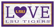 LSU Tigers 6" x 12" Love Sign