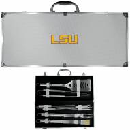 LSU Tigers 8 Piece Stainless Steel BBQ Set w/Metal Case