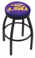 LSU Tigers Black Swivel Bar Stool with Accent Ring