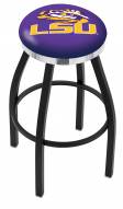 LSU Tigers Black Swivel Barstool with Chrome Accent Ring