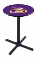 LSU Tigers Black Wrinkle Bar Table with Cross Base
