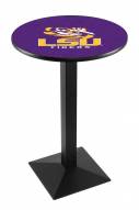LSU Tigers Black Wrinkle Pub Table with Square Base