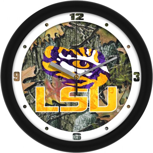 LSU Tigers Camo Wall Clock