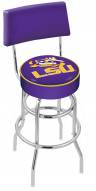 LSU Tigers Chrome Double Ring Swivel Barstool with Back