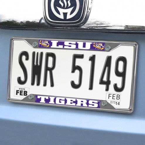 LSU Tigers Chrome Metal License Plate Frame