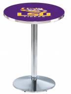 LSU Tigers Chrome Pub Table with Round Base