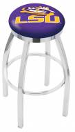 LSU Tigers Chrome Swivel Bar Stool with Accent Ring