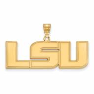 LSU Tigers College Sterling Silver Gold Plated Large Pendant