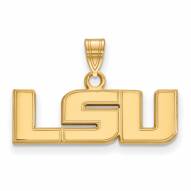 LSU Tigers College Sterling Silver Gold Plated Small Pendant