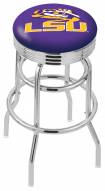 LSU Tigers Double Ring Swivel Barstool with Ribbed Accent Ring