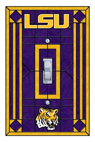 LSU Tigers Glass Single Light Switch Plate Cover