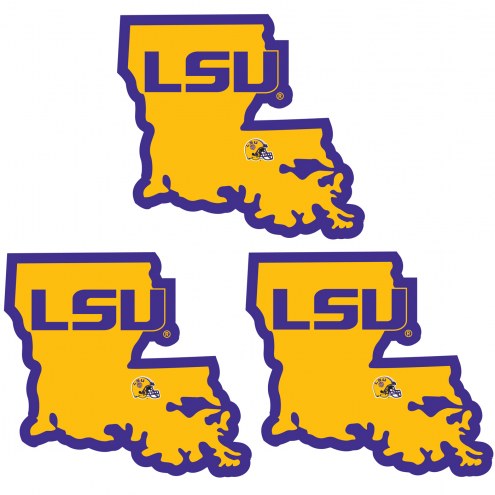 LSU Tigers Home State Decal - 3 Pack