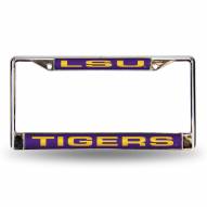 LSU Tigers Laser Chrome License Plate Frame