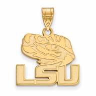 LSU Tigers Sterling Silver Gold Plated Medium Pendant