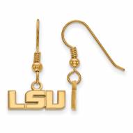 LSU Tigers NCAA Sterling Silver Gold Plated Extra Small Dangle Earrings